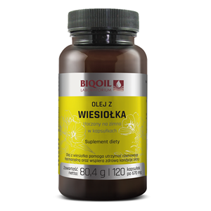 OLEJ Z WIESIOŁKA TŁOCZONY NA ZIMNO 120 KAPSUŁEK (670 mg) - BIOOIL