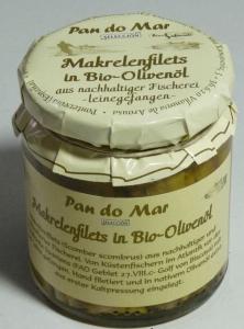 MAKRELA FILETY W BIO OLIWIE Z OLIWEK EXTRA VIRGIN 220 G (154 G) (SŁOIK) PAN DO MAR