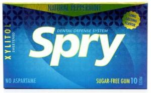 Guma do żucia z ksylitolem o smaku mięty pieprzowej bezglutenowa 10 sztuk (12 g) Spry
