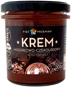 Krem migdałowo-czekoladowy bez dodatku cukrów bezglutenowy (KETO) 300 g Pięć Przemian