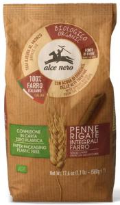 MAKARON Z PŁASKURKI RAZOWY PENNE BIO 500G ALCE NERO