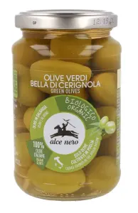 OLIWKI ZIELONE BELLA DI CERIGNOLA Z PESTKĄ W ZALEWIE BIO 350 G (180 G) ALCE NERO