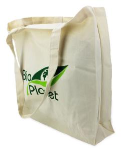 Torba na zakupy z dnem i bokami (bawełniania) z logo Bio Planet
