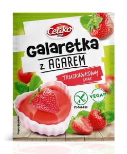 Galaretka z agarem o smaku TRUSKAWKOWYM bezglutenowa 45 g Celiko