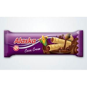 RURKI KUKURYDZIANE NADZIEWANE KREMEM KAKAOWYM BEZGLUTENOWE 18 G - ALASKA