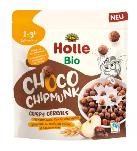 ORGANIC CHOCO CHIPMUNK CRISPY CEREALS FOR CHILDREN 125 g - HOLLE