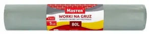 Worki na odpady budowlane 80 litrów 5szt. szare LDPE 100 mikronów MASTER S1