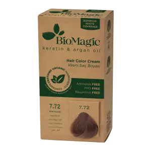 FARBA DO WŁOSÓW BEŻOWY BLOND (7.72) 250 g - BIOMAGIC