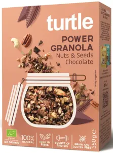 GRANOLA CZEKOLADOWO - ORZECHOWA Z NASIONAMI BEZGLUTENOWA BIO 350 g - TURTLE