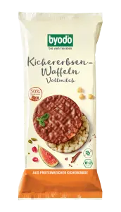 WAFLE Z CIECIERZYCY Z MLECZNĄ CZEKOLADĄ BEZGLUTENOWE BIO 65 g - BYODO