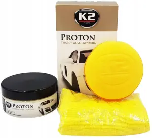 K2 PROTON permanentny twardy wosk Carnauba 200 g + gąbka + mikrofibra