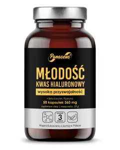 Wyprzedaż! 8/2026 Kwas hialuronowy Młodość - 50 kapsułek - Panaseus (1)