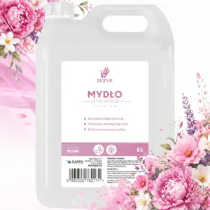 Biopur Mydło w płynie 5L - Letni Ogród antybakteryjne mydło do dozowników