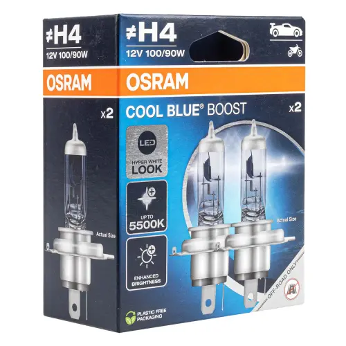 Żarówka halogenowa Osram H4 12V 100/90W P43t Cool Blue Boost 5500K / 2szt.
