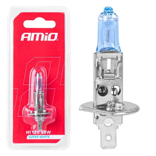 Żarówka halogenowa H1 12V 55W Super White 1szt. blister AMIO-03359
