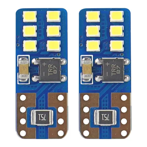 Żarówki LED CANBUS 12SMD UltraBright 2016 T10e W5W White 12V 24V AMIO-01638