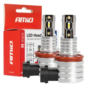 Żarówki samochodowe LED seria H-mini H8 H9 H11 H16 6500K Canbus AMiO-03333