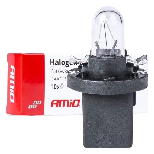 Żarówki halogenowe T5 B8.5D 12V BAX1.2W 10szt. AMIO-03371