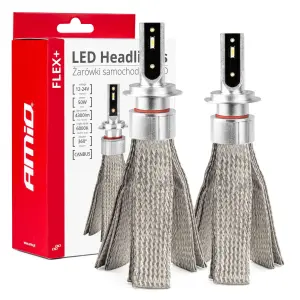 Żarówki samochodowe LED seria FLEX+ H7 12V 24V 6000K Canbus AMIO-03659
