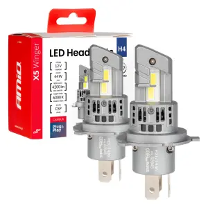 Żarówki samochodowe LED seria X5 Winger H4 6000K Canbus AMIO-03945