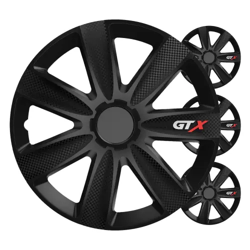 Kołpaki samochodowe 4szt. komplet GTX carbon czarny 16" cali COLOR BOX