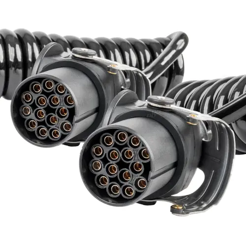 Przewód spiralny naczepy TIR 2x 15 PIN 5m 24V AMIO-04382