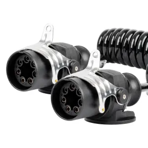 Przewód spiralny naczepy TIR 2x 7 PIN typ EBS 5m 24V AMIO-04383