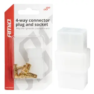 Wtyczka gniazdo kostka złącze elektryczne 4 PIN + konektory AMIO-03514