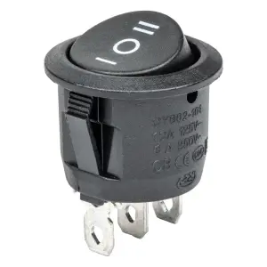 Włącznik czarny okrągły 12/230V BU03 AMIO-02463