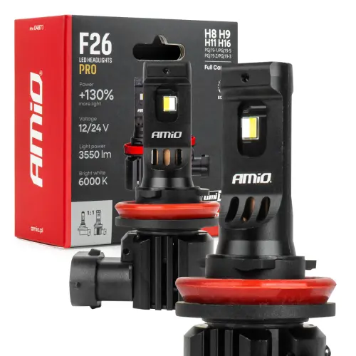 Żarówki samochodowe LED F26 PRO LumiTec LIMITED +130% DUO FULL CANBUS H8 H9 H11 H16 12V 24V AMIO-04873
