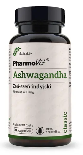 ASHWAGANDHA EKSTRAKT (400 mg) BEZGLUTENOWY 90 KAPSUŁEK - PHARMOVIT (CLASSIC)