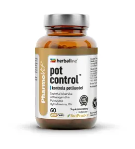 KAPSUŁKI NA KONTROLĘ POTLIWOŚCI (POT CONTROL) BEZGLUTENOWE 60 szt. - PHARMOVIT (HERBALLINE)