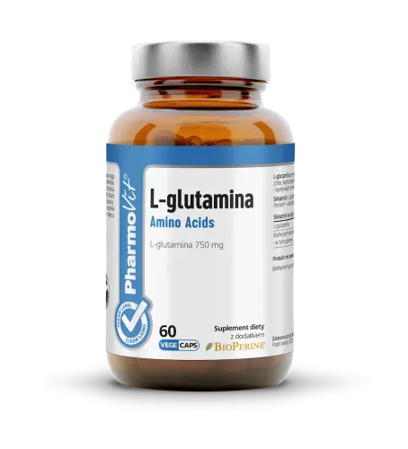 L-GLUTAMINA (750 mg) BEZGLUTENOWA 60 KAPSUŁEK - PHARMOVIT (CLEAN LABEL)