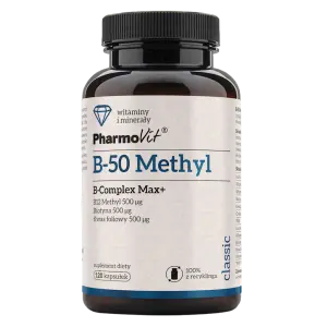 WITAMINA B-50 METHYL B-COMPLEX MAX+ BEZGLUTENOWA 120 KAPSUŁEK - PHARMOVIT (CLASSIC)