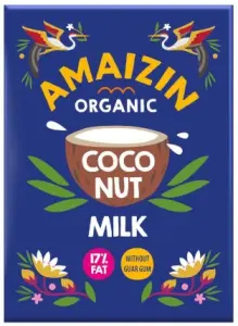 COCONUT MILK - NAPÓJ KOKOSOWY BEZ GUMY GUAR (17 % TŁUSZCZU) BIO 500 ml (KARTON) - AMAIZIN