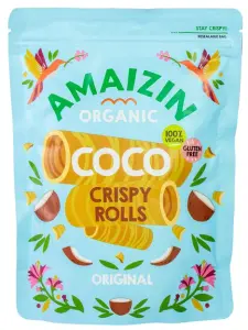 RURKI WAFLOWE KOKOSOWE BEZGLUTENOWE BIO 140 g - AMAIZIN