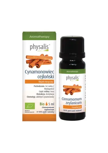 OLEJEK ETERYCZNY CYNAMONOWIEC CEJLOŃSKI BIO 5 ml - PHYSALIS