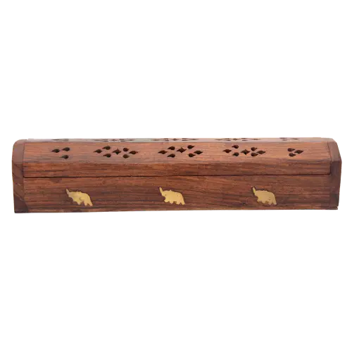 PUDEŁKO DREWNIANE NA KADZIDŁO Z MOTYWEM SŁONIA - SATTVA (AYURVEDA)