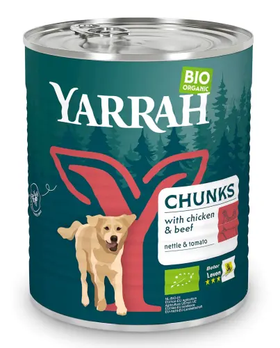 (DLA PSA) KARMA Z WOŁOWINĄ, POKRZYWĄ I POMIDOREM BIO 820 g - YARRAH