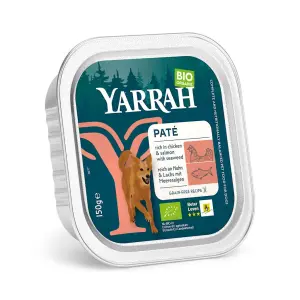 (DLA PSA) PASZTET Z KURCZAKA I ŁOSOSIA Z ALGAMI MORSKIMI BIO 150 g - YARRAH