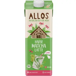 NAPÓJ OWSIANY MATCHA LATTE BEZ DODATKU CUKRÓW BIO 1 L - ALLOS