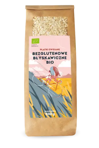 PŁATKI OWSIANE BŁYSKAWICZNE BEZGLUTENOWE BIO 500 g - PIĘĆ PRZEMIAN