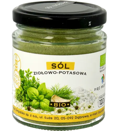 SÓL ZIOŁOWO - POTASOWA BEZGLUTENOWA BIO 120 g - PIĘĆ PRZEMIAN