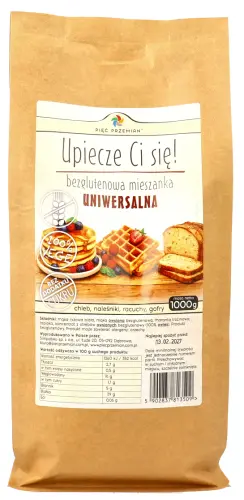 MIESZANKA UNIWERSALNA BEZ DODATKU CUKRÓW BEZGLUTENOWA 1 kg - PIĘĆ PRZEMIAN