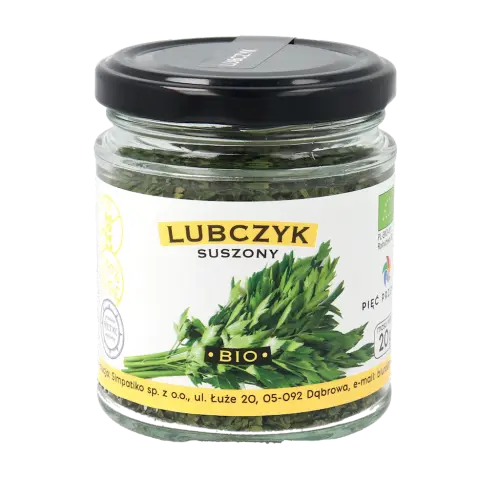 LUBCZYK SUSZONY BEZGLUTENOWY BIO 20 g - PIĘĆ PRZEMIAN