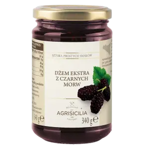 DŻEM EKSTRA Z CZARNEJ MORWY 340 g - AGRISICILIA