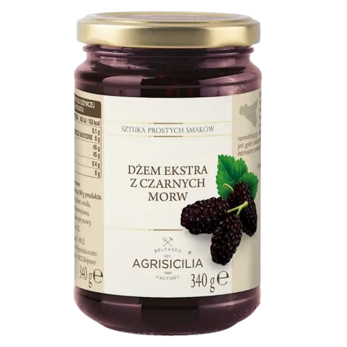 DŻEM EKSTRA Z CZARNEJ MORWY 340 g - AGRISICILIA
