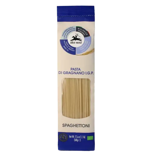 MAKARON (SEMOLINOWY - PASTA DI GRAGNANO) SPAGHETTONI BIO 500 g - ALCE NERO
