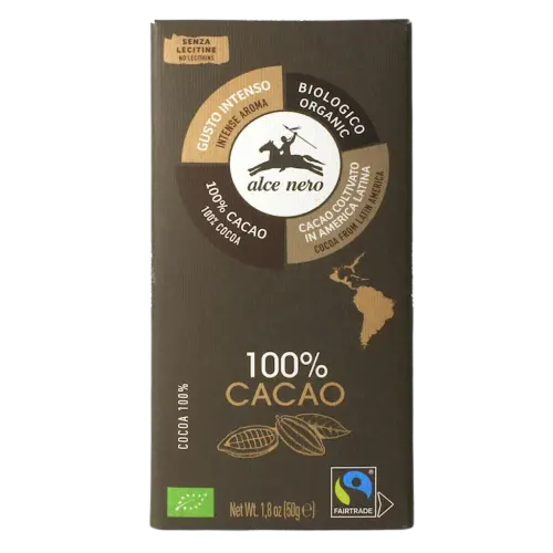 TABLICZKA GORZKA 100 % KAKAO BIO 50 g - ALCE NERO