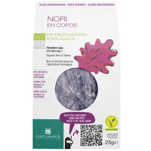 ALGI MORSKIE SUSZONE - NORI PŁATKI BIO 25 g - PORTO MUINOS